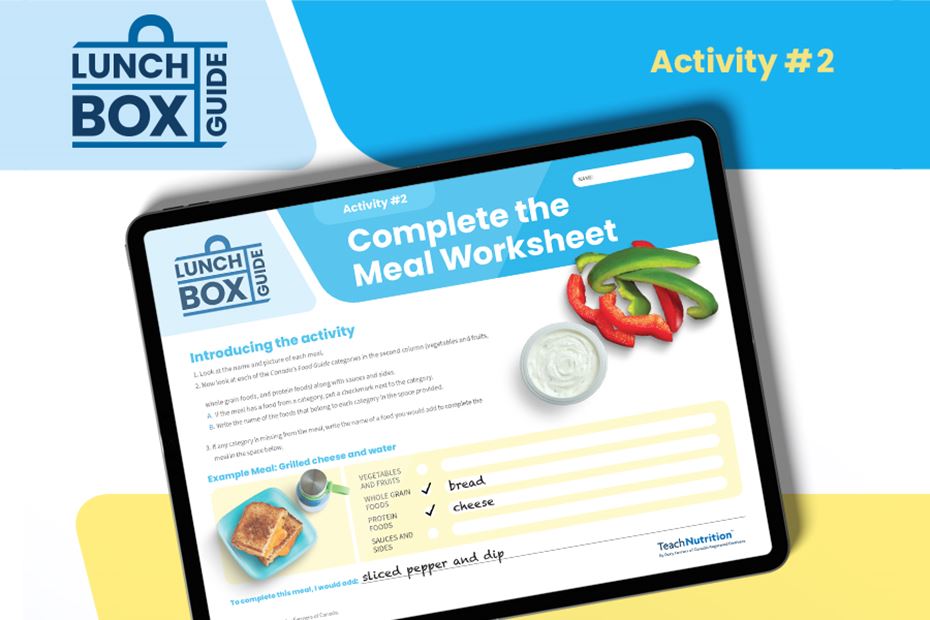 Lunch Box Guide Activity #2: Complete the Meal Worksheet