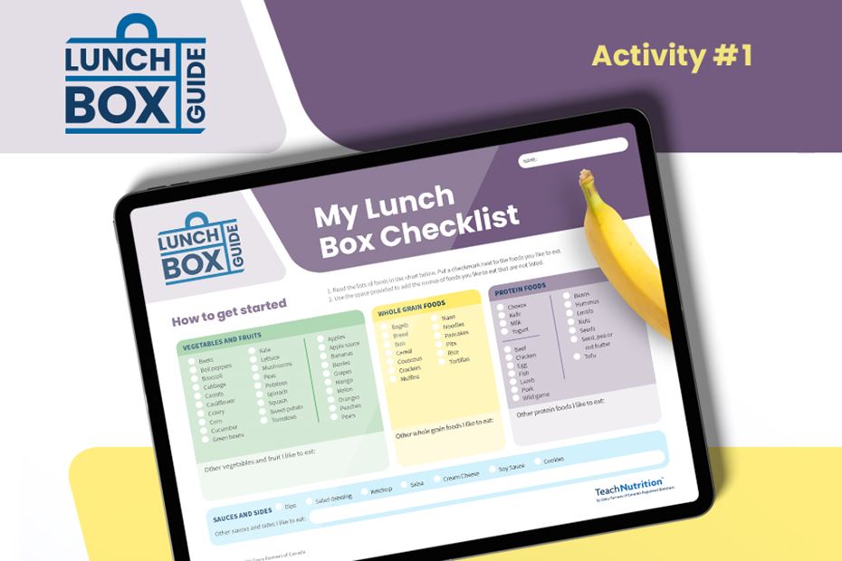 Lunch Box Guide Activity #1: My Lunch Box Guide Checklist